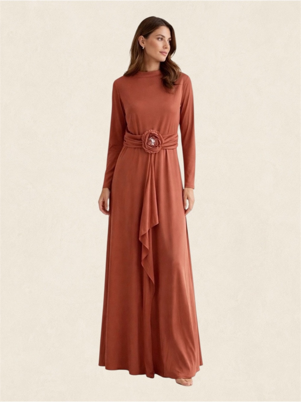 Vintage Canada Union Made Majestic Formal Maxi Dress 70s 80s Long Sleeve Event